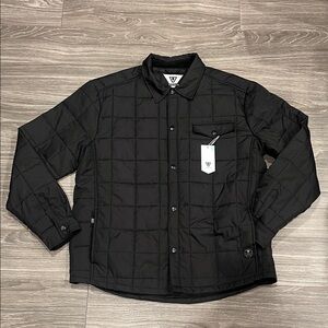 VISSLA Black Quilted Shirt Jacket